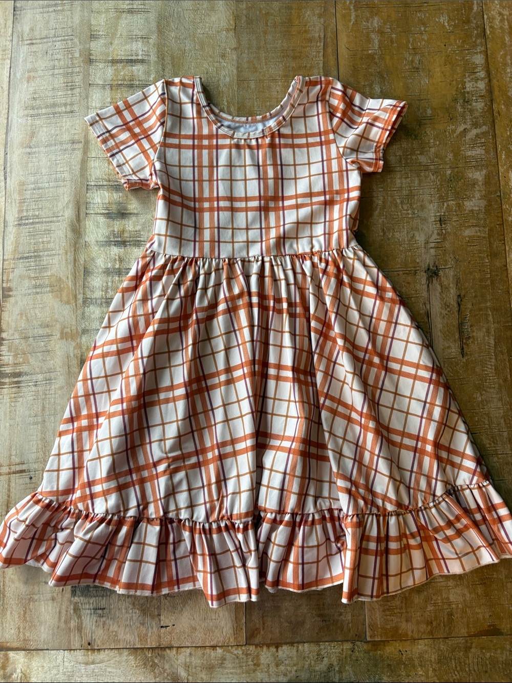 Girlhood Girls Plaid Ruffle Hem Dress size 8 - Picture 4 of 5